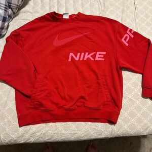 Nike Red Crewneck with pockets  Sweatshirt